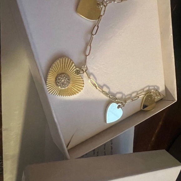 New $250 Jennifer Miller 14k gold plated heart charm necklace - Picture 3 of 6